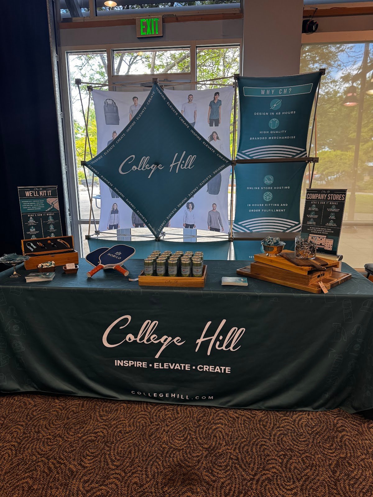 Booth display branded for College Hill
