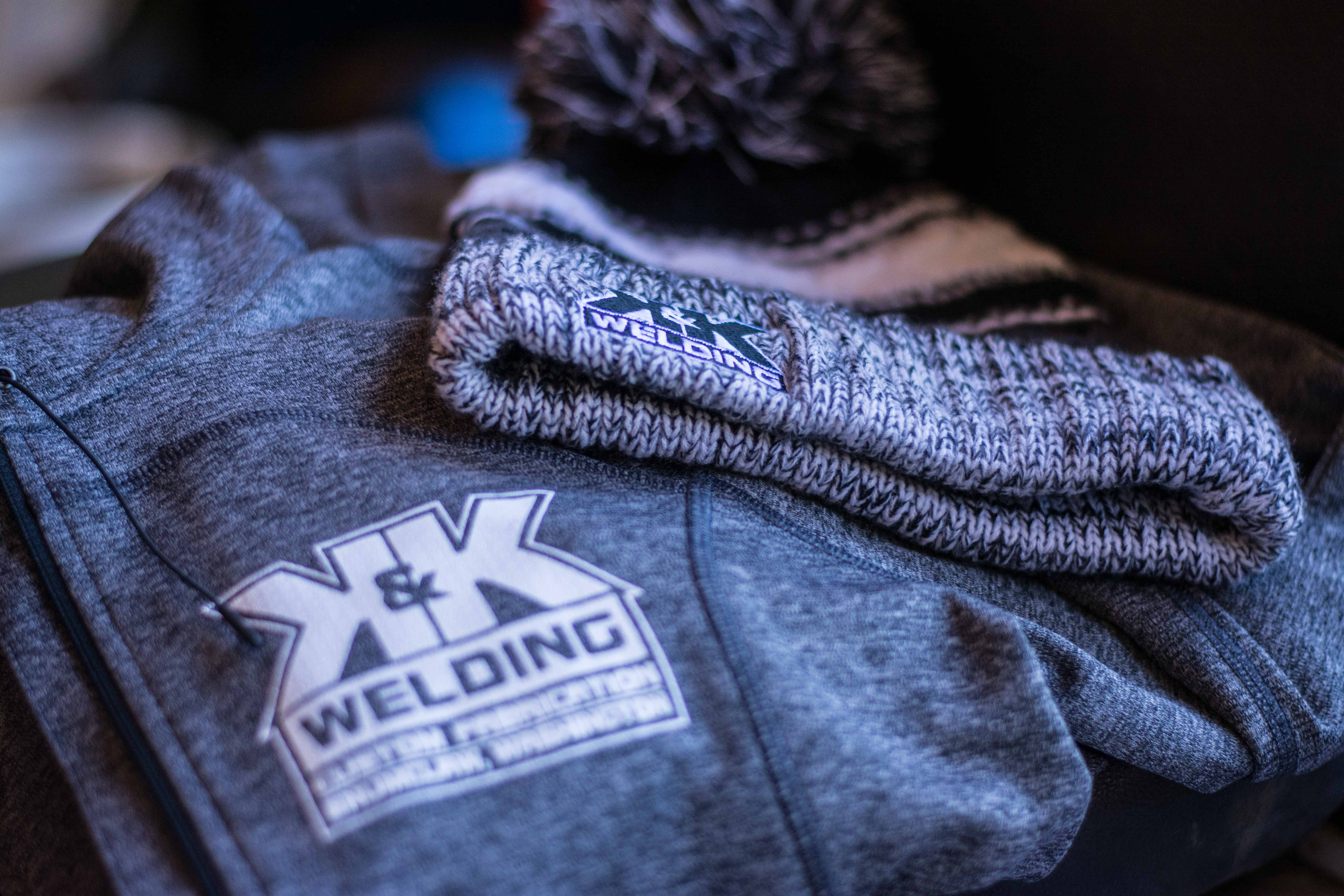   Featured College Hill Client K&K Welding  Custom Design Gear apparel and promotional products beanies welding